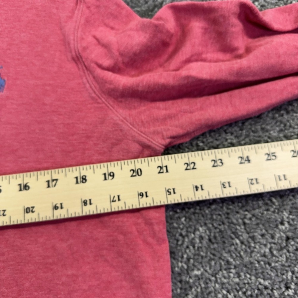 Polo Ralph Lauren Sweatshirt Mens Medium Pink Red 1/4 Zip Mock Neck Pullover - Picture 3 of 7